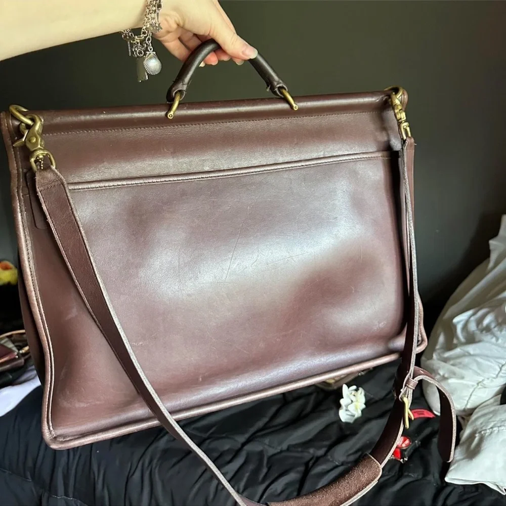 Coach Dark Brown Leather Briefcase